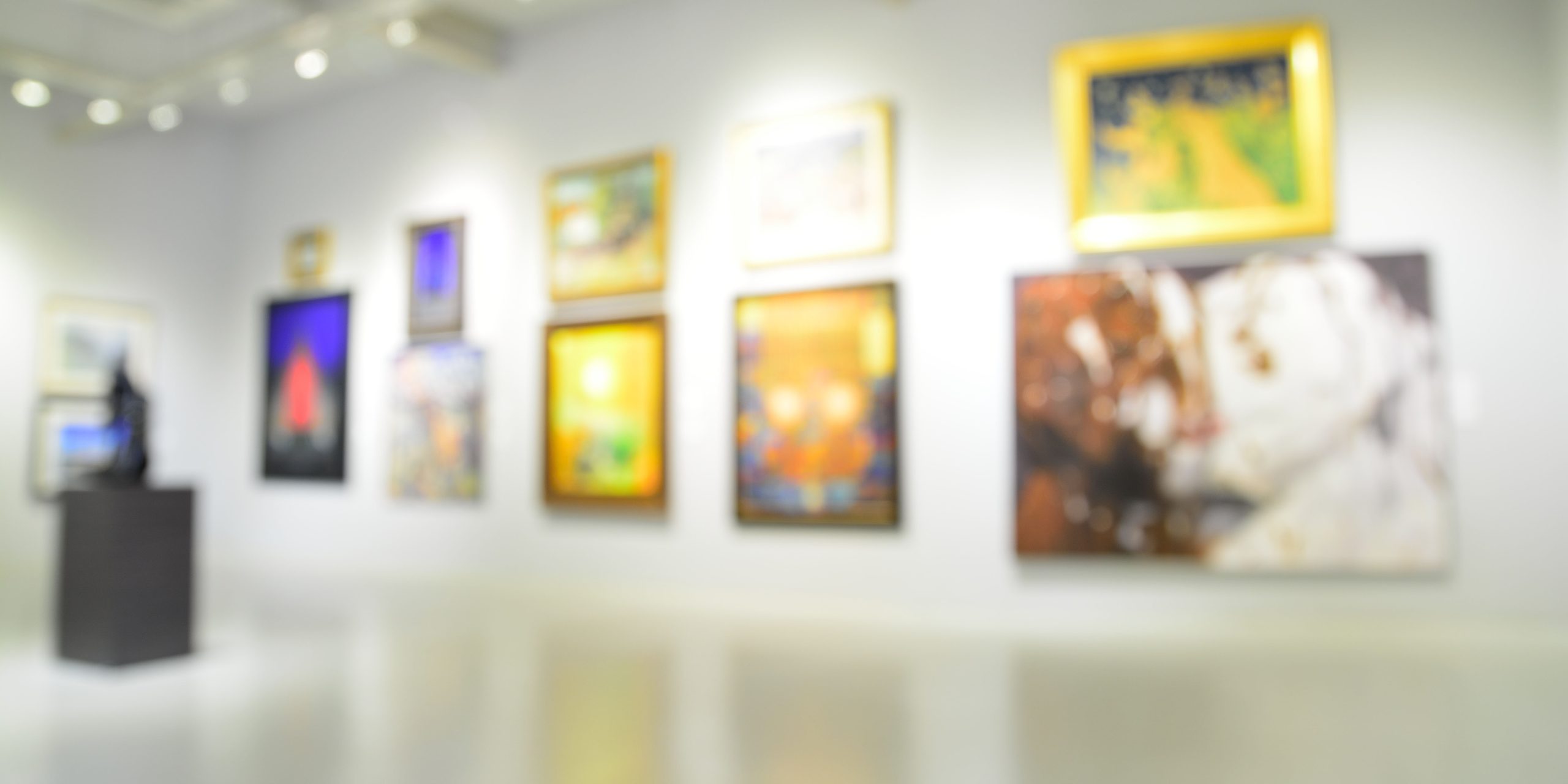 Blurred image of an art gallery or museum